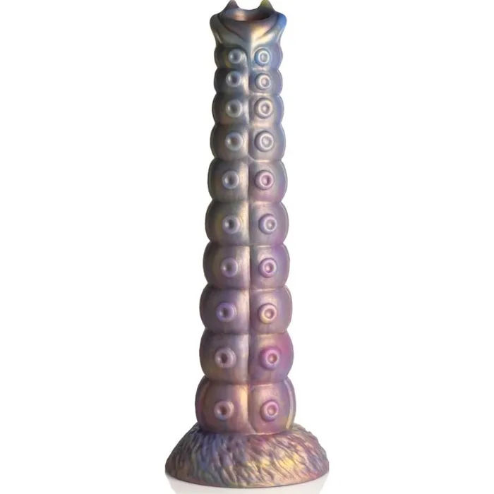Female Sex Toys Creature Cocks Deep Invader Tentacle Ovipositor Silicone Dildo with Eggs 9 Rainbow