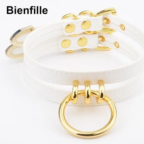 House of Dasein Anal Collars Leashes Double Caged Slave Collar Gothic Silver Gold Metal Choker