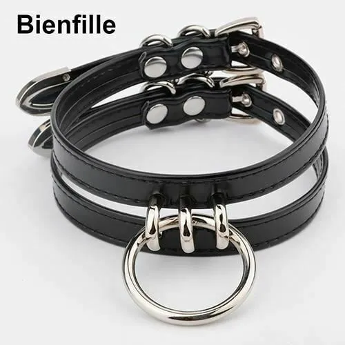 House of Dasein Anal Collars Leashes Double Caged Slave Collar Gothic Silver Gold Metal Choker
