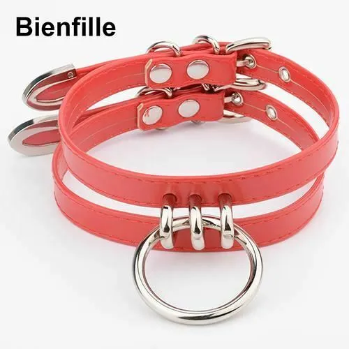 House of Dasein Anal Collars Leashes Double Caged Slave Collar Gothic Silver Gold Metal Choker