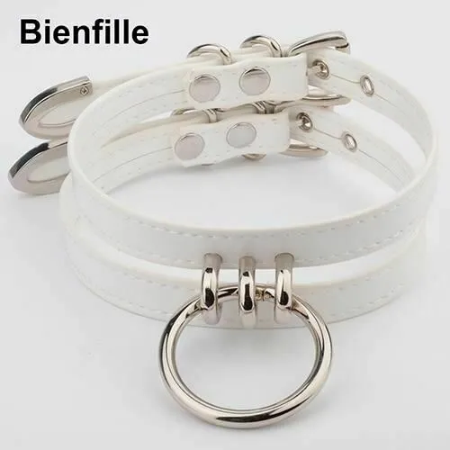 House of Dasein Anal Collars Leashes Double Caged Slave Collar Gothic Silver Gold Metal Choker