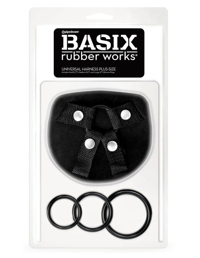 Pipedream Basix Rubber Works Universal Strap on Harness Plus Size Black Adult Superstores Rockdale Female Sex Toys